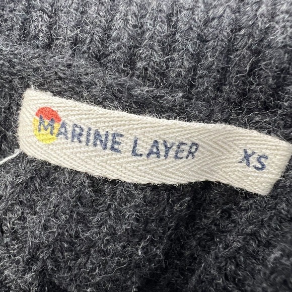 Marine Layer Womens Erin Wool Blend Knit Balloon Sleeve Sweater Charcoal Size XS - Picture 5 of 8